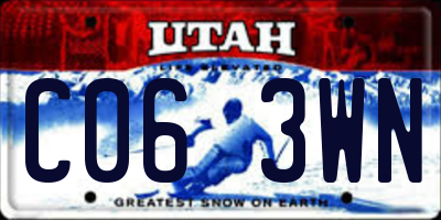 UT license plate C063WN