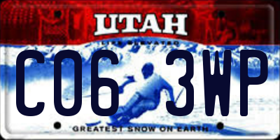 UT license plate C063WP