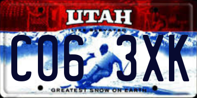 UT license plate C063XK