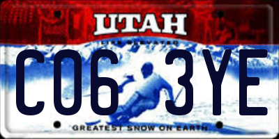 UT license plate C063YE