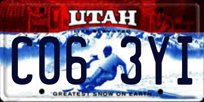 UT license plate C063YI