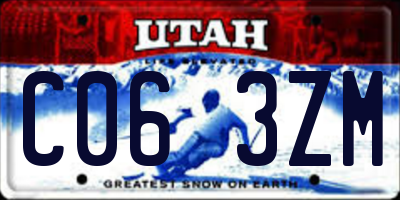 UT license plate C063ZM