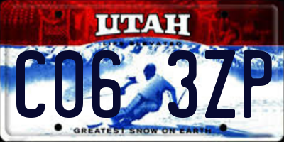 UT license plate C063ZP