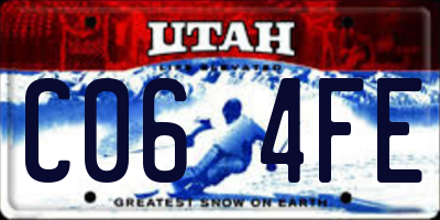 UT license plate C064FE