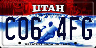 UT license plate C064FG