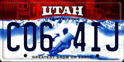UT license plate C064IJ