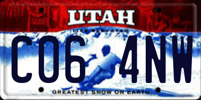 UT license plate C064NW