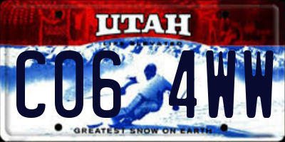 UT license plate C064WW