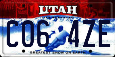 UT license plate C064ZE