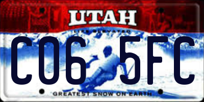 UT license plate C065FC