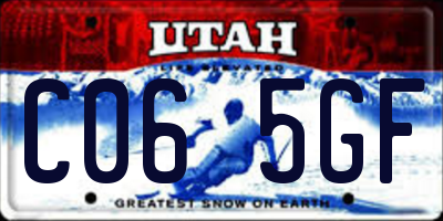 UT license plate C065GF