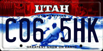 UT license plate C065HK