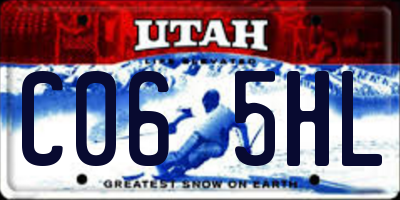 UT license plate C065HL