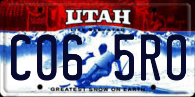 UT license plate C065RO