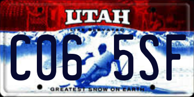 UT license plate C065SF