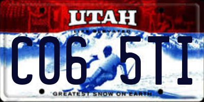 UT license plate C065TI