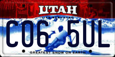 UT license plate C065UL