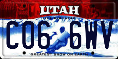 UT license plate C066WV