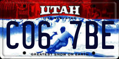 UT license plate C067BE