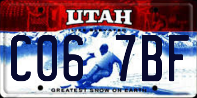 UT license plate C067BF