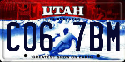 UT license plate C067BM