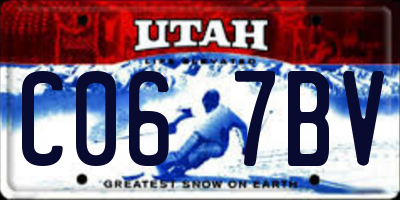 UT license plate C067BV