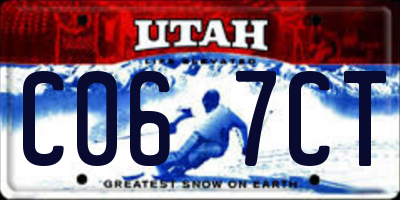 UT license plate C067CT