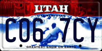 UT license plate C067CY