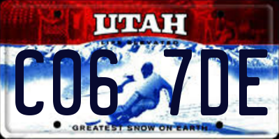 UT license plate C067DE