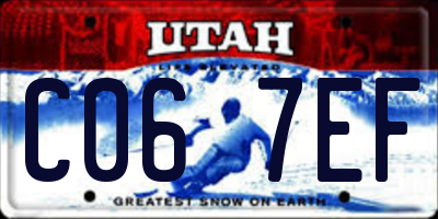 UT license plate C067EF