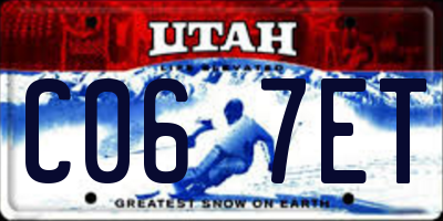 UT license plate C067ET