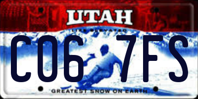 UT license plate C067FS