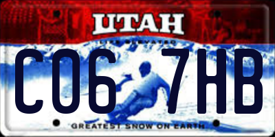 UT license plate C067HB