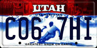 UT license plate C067HI