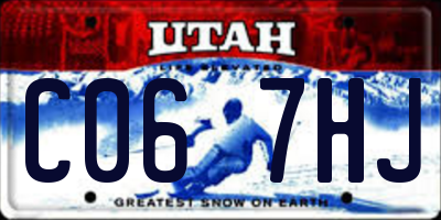 UT license plate C067HJ