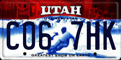UT license plate C067HK