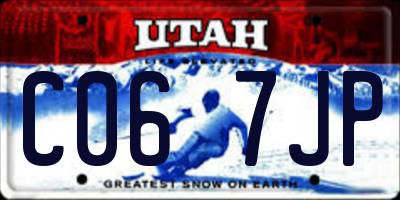 UT license plate C067JP