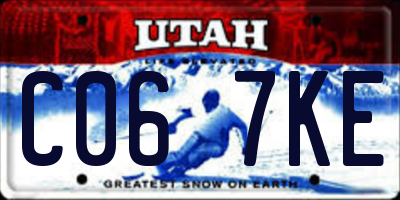 UT license plate C067KE