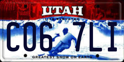 UT license plate C067LI