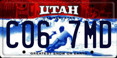 UT license plate C067MD