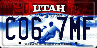 UT license plate C067MF