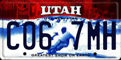 UT license plate C067MH