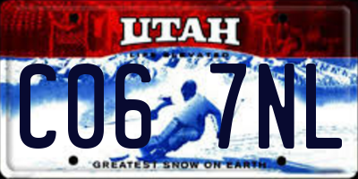 UT license plate C067NL