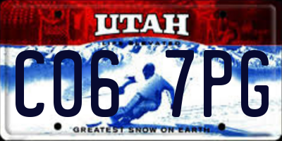 UT license plate C067PG