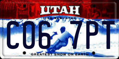 UT license plate C067PT