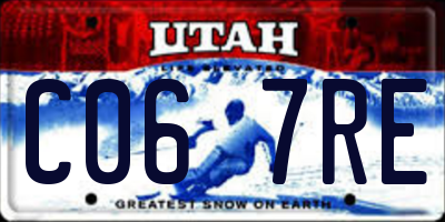 UT license plate C067RE