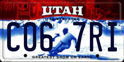 UT license plate C067RI