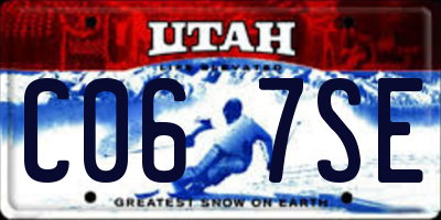 UT license plate C067SE