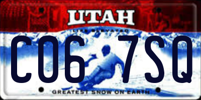 UT license plate C067SQ