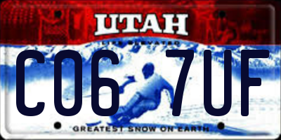 UT license plate C067UF